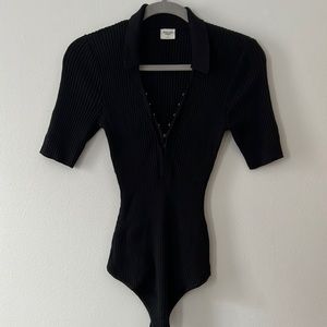 Abercrombie & Fitch Short Sleeve Collared Bodysuit